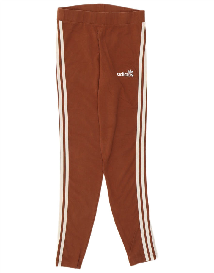 Adidas Damen Leggings UK 12 Mittelbraune Baumwolle