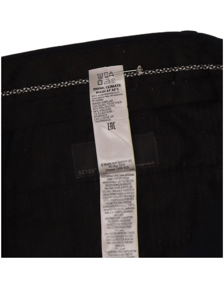 Marks & Spencer Herren Slim Chinohose W32 L33 Marineblaues Polyester