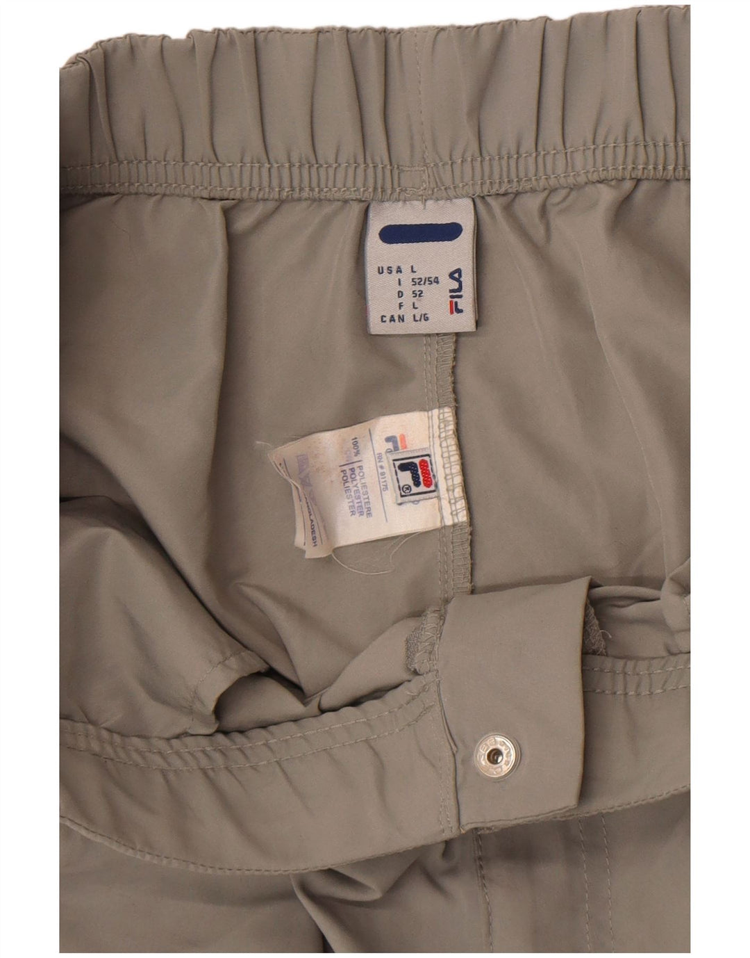 Fila Herren-Bermudashorts, Größe L, W34, graues Polyester