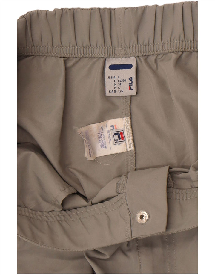 Fila Herren-Bermudashorts, Größe L, W34, graues Polyester