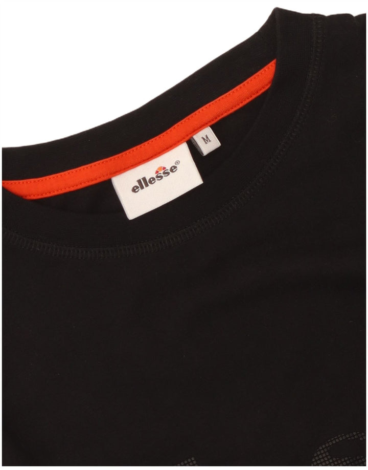 Ellesse Womens Graphic T-Shirt Top UK 14 Medium Schwarz