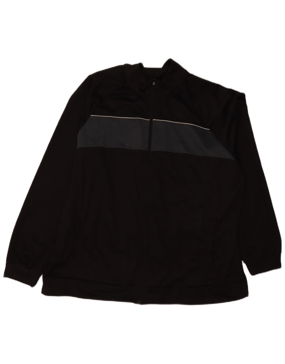Vintage Herren Trainingsanzug Top Jacke 3XL Schwarz Colourblock Polyester