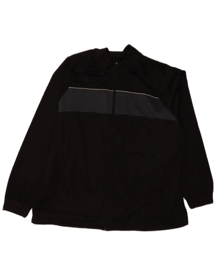 Vintage Herren Trainingsanzug Top Jacke 3XL Schwarz Colourblock Polyester