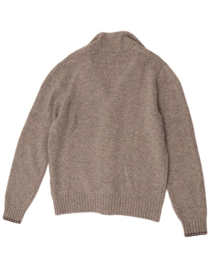 Woolrich Herren-Cardigan-Pullover aus mittelgrauer Wolle