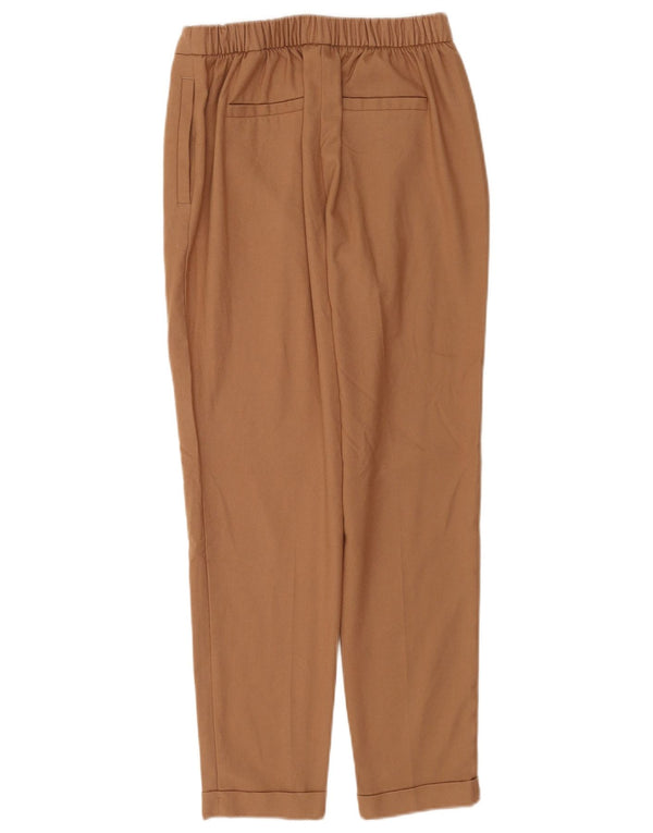 Marks & Spencer Womens Straight Chino Trousers UK 8 Small W26 L28 Brown