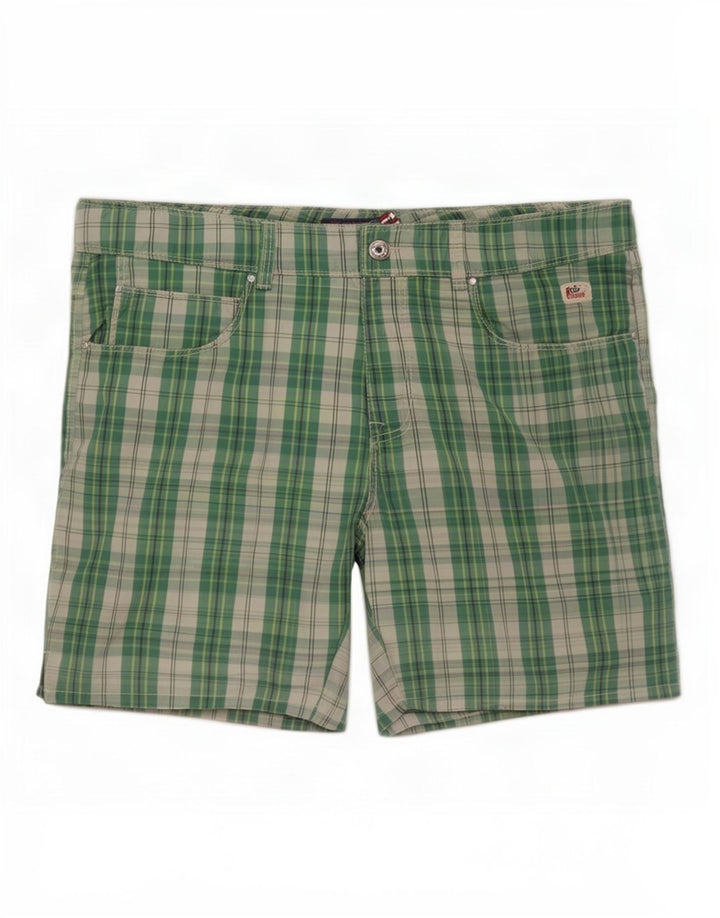Roy Rogers Herren-Badeshorts, groß, grün kariert, Polyester