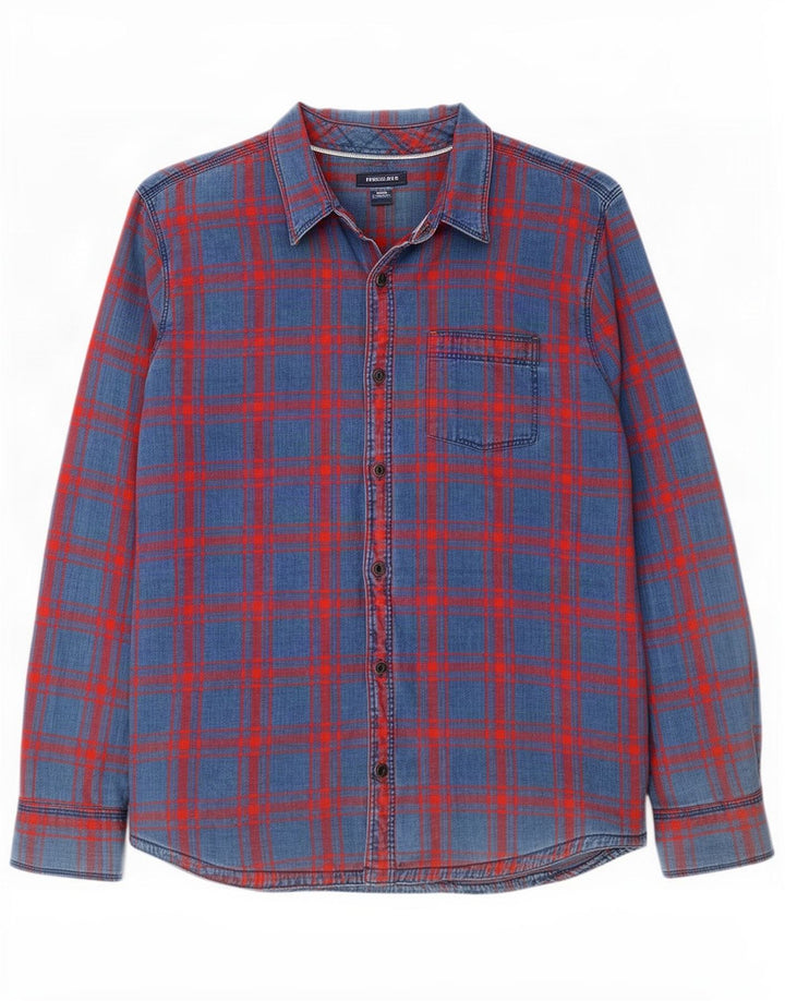 Fat Face Herren Indigo-Hemd 2XL, blau kariert, Baumwolle