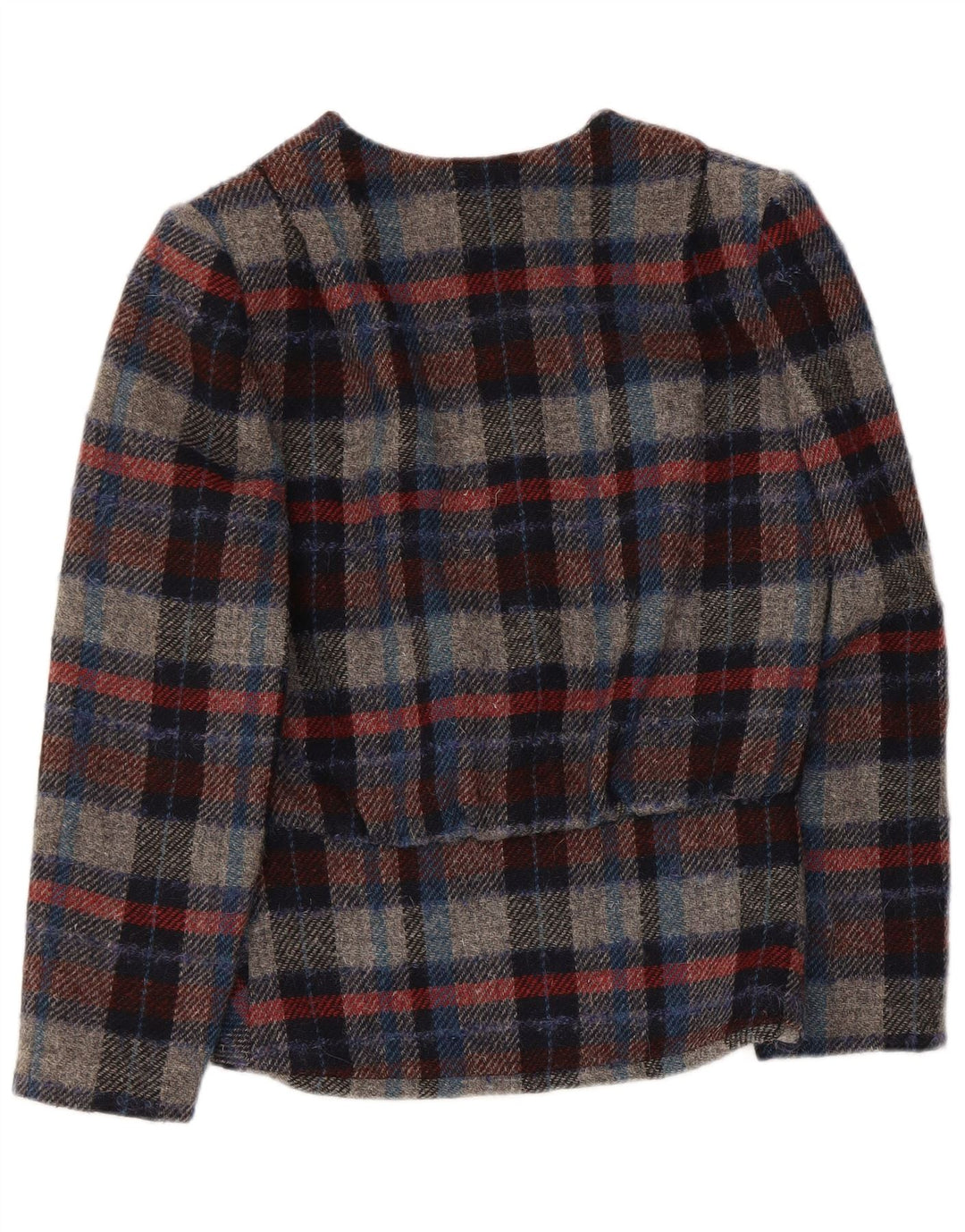 Erreuno Damen 1-Knopf-Blazerjacke IT 42 Medium Mehrfarbig karierte Wolle