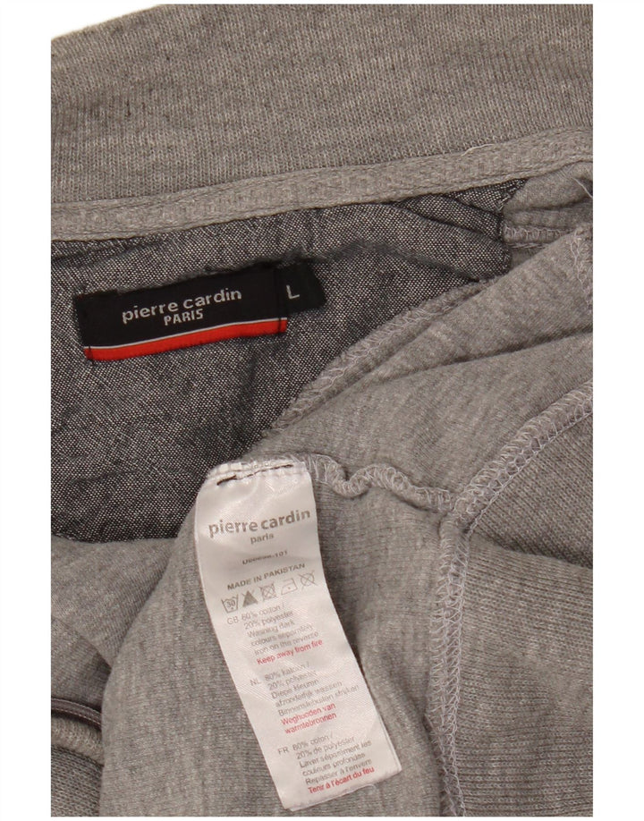 PIERRE CARDIN Damen-Trainingsanzug-Oberteiljacke UK 16 Große graue Baumwolle