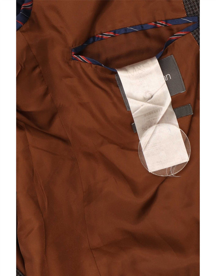 Marks & Spencer Herren-Blazer mit 2 Knöpfen, Gr. 42, groß, grau kariert, Wolle