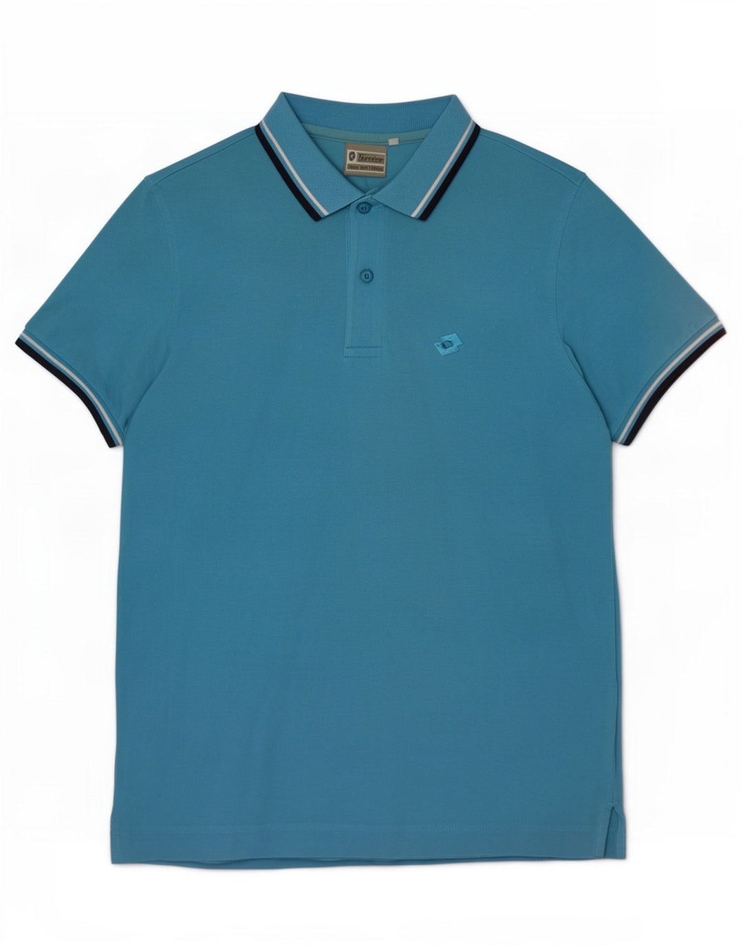 Lotto Herren-Poloshirt aus mittelblauer, gestreifter Baumwolle