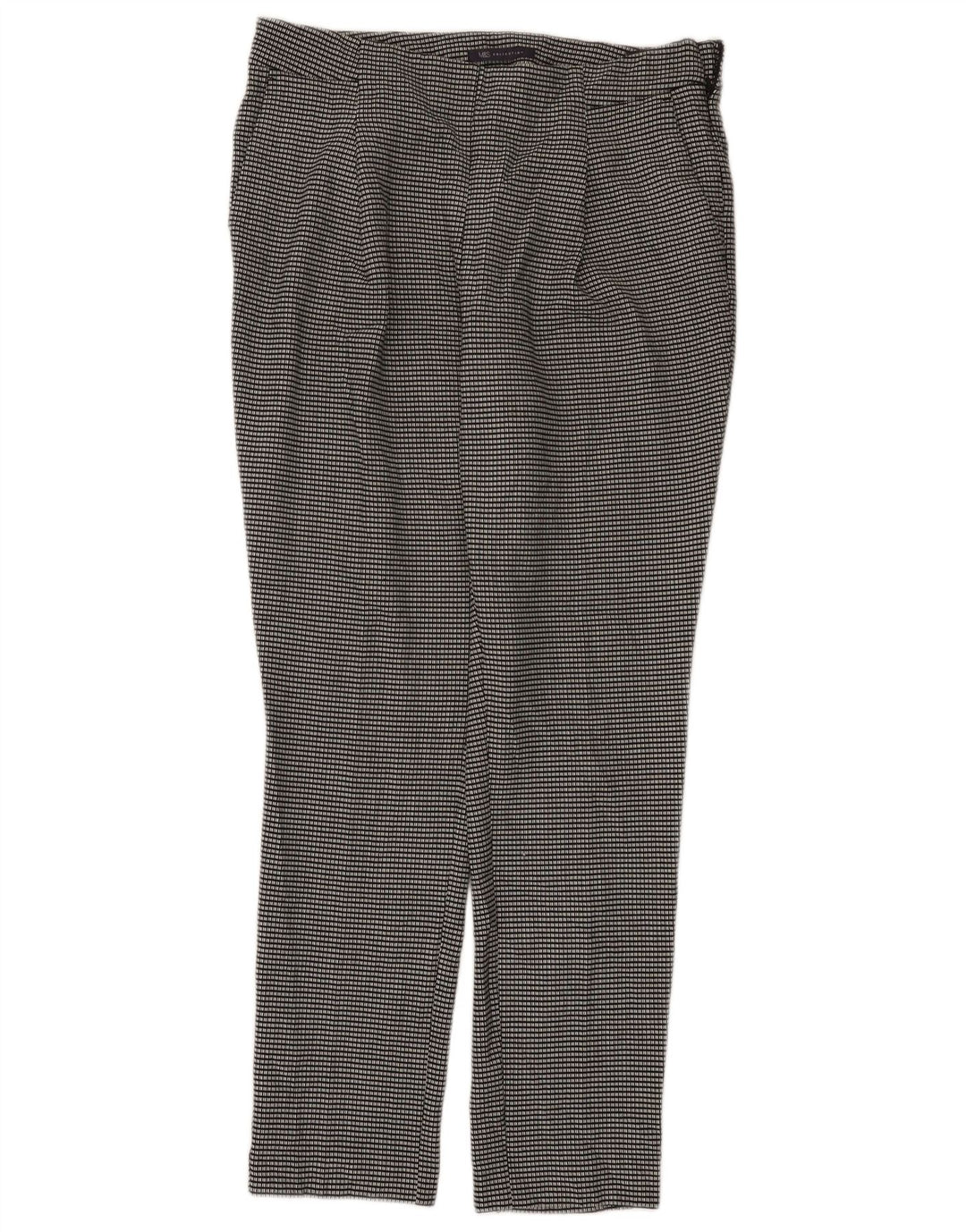 Marks & Spencer Damen Chinohose UK 12 M W32 L29 Schwarz kariert