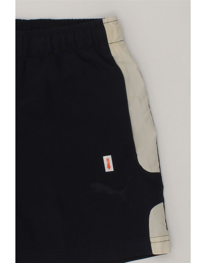PUMA Boys Sport Shorts 15-16 Years Navy Blue Colourblock Polyester | Vintage Puma | Thrift | Second-Hand Puma | Used Clothing | Messina Hembry 