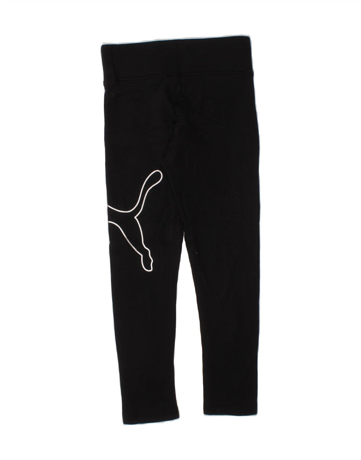 PUMA Girls Graphic Leggings 5-6 Years Small  Black Vintage Puma and Second-Hand Puma from Messina Hembry 