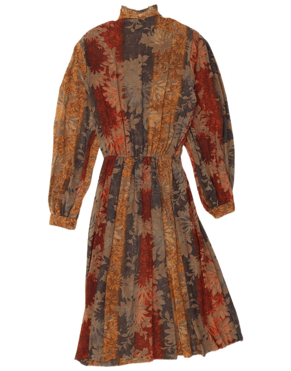 Fiorella Rubino Damen Langarm-Maxikleid UK 14 Mittelbraun geblümt