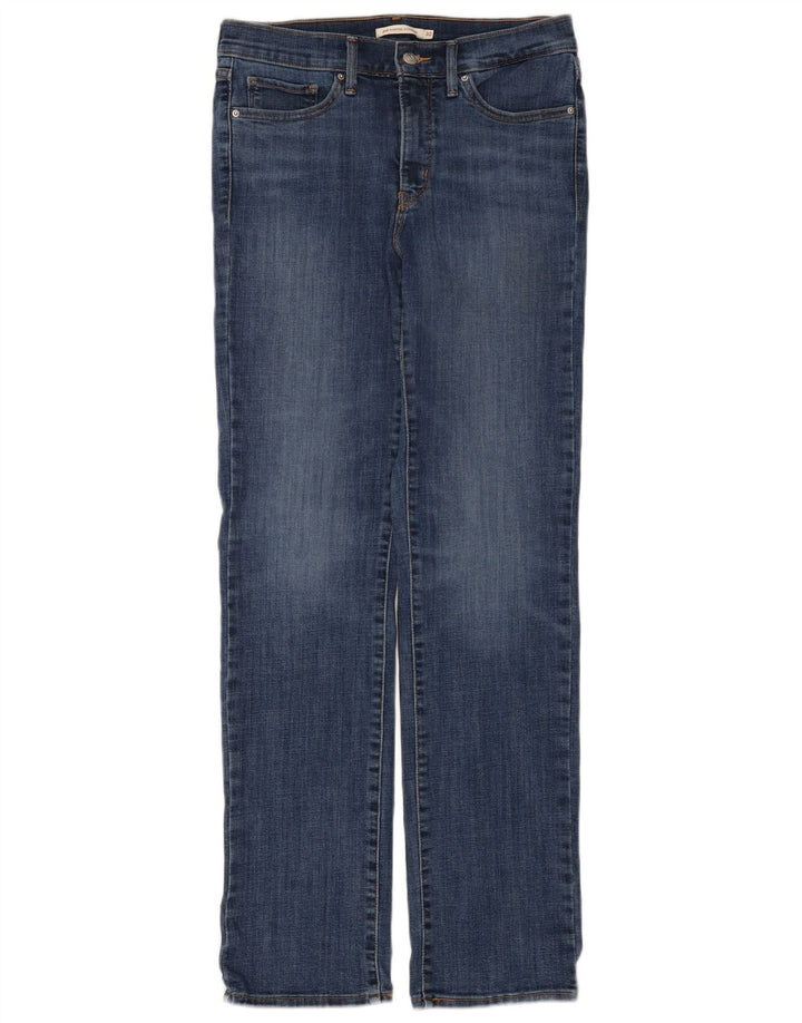 Levi's Damen 314 Shaping Straight Jeans W30 L32 Blau Baumwolle