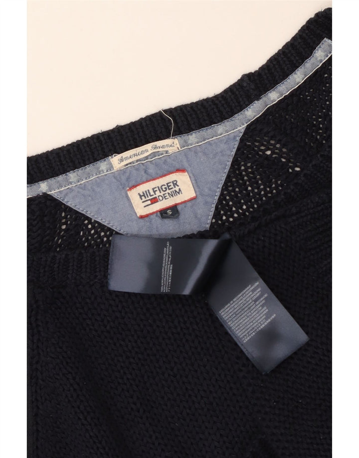 Tommy Hilfiger Damen-Pullover mit U-Boot-Ausschnitt, Gr. 10, Marineblau