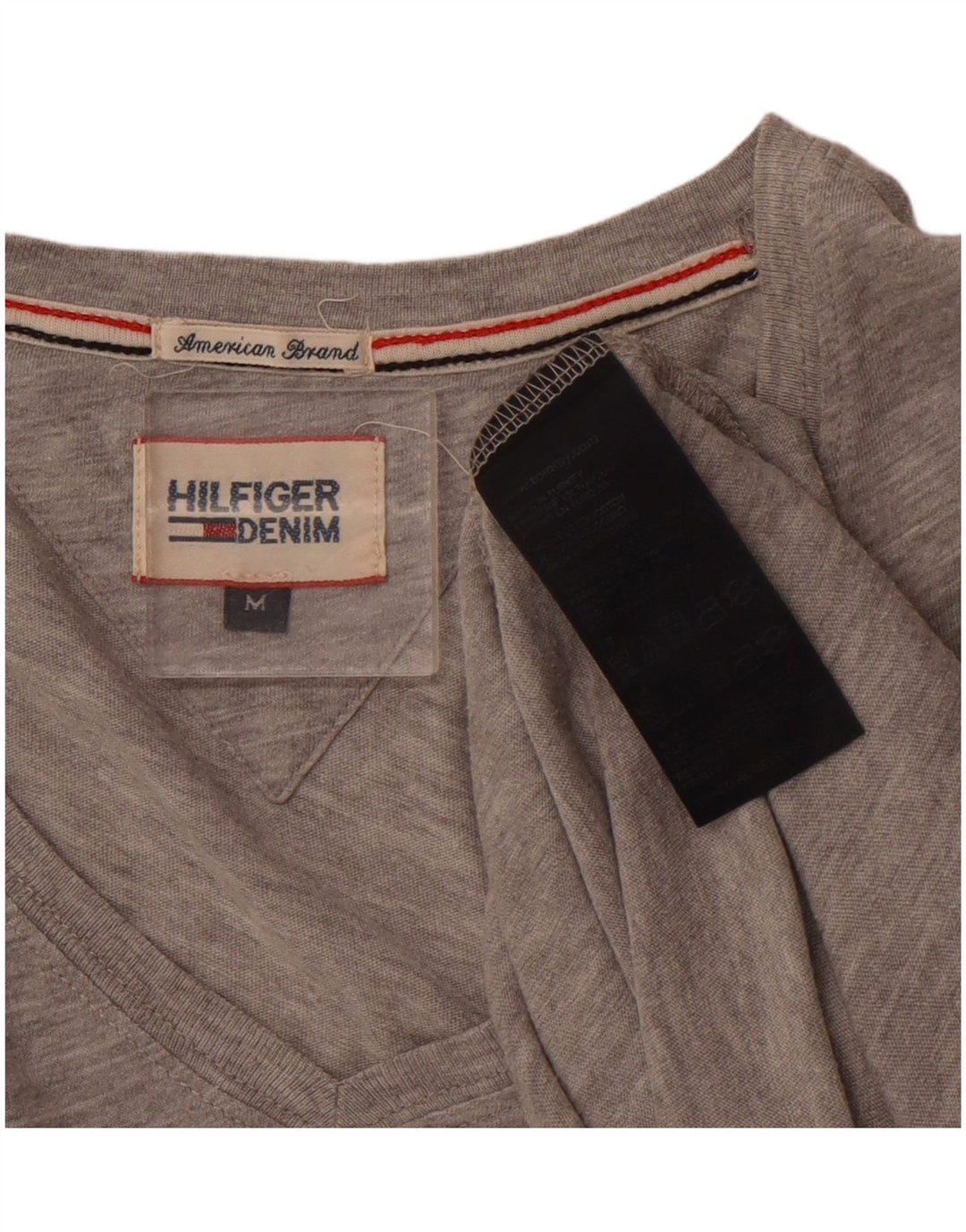 TOMMY HILFIGER Herren T-Shirt Top Mittelgrau gefleckte Baumwolle