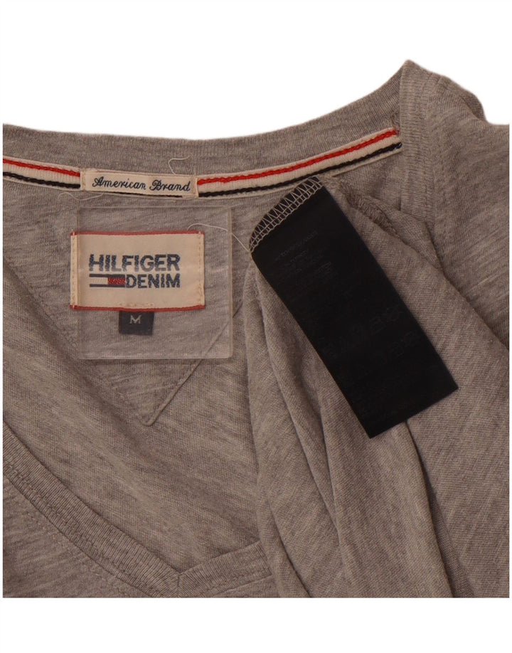 TOMMY HILFIGER Herren T-Shirt Top Mittelgrau gefleckte Baumwolle