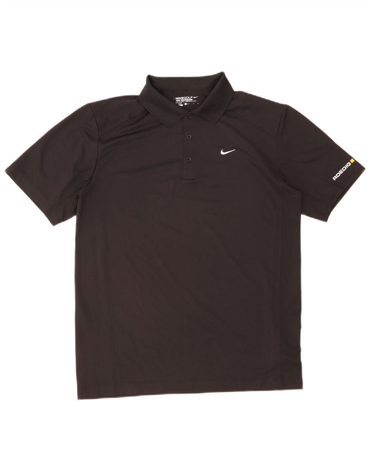 Nike Herren Dri Fit Graphic Poloshirt Mittelschwarzes Polyester