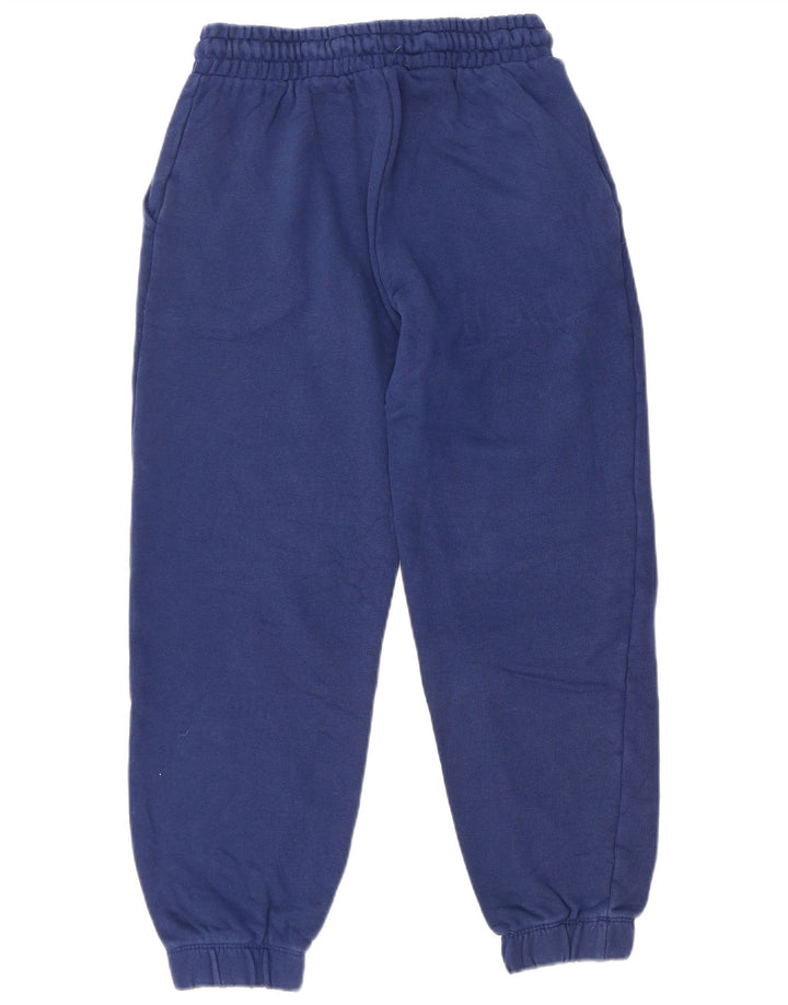 Zara Herren-Trainingshose mit Grafik, mittelblaue Baumwolle, mittelblau
