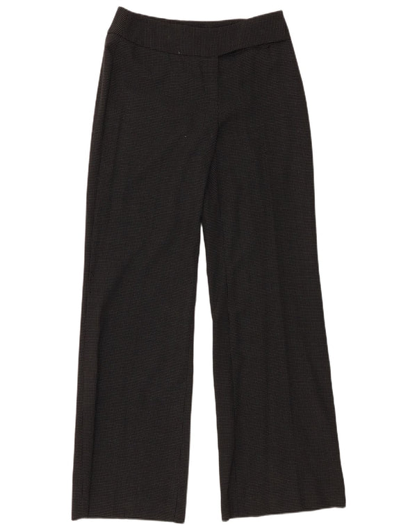 Oasis Damen-Anzughose mit weitem Bein, UK 10, Größe S, W28, L33, schwarz gefleckte Wolle