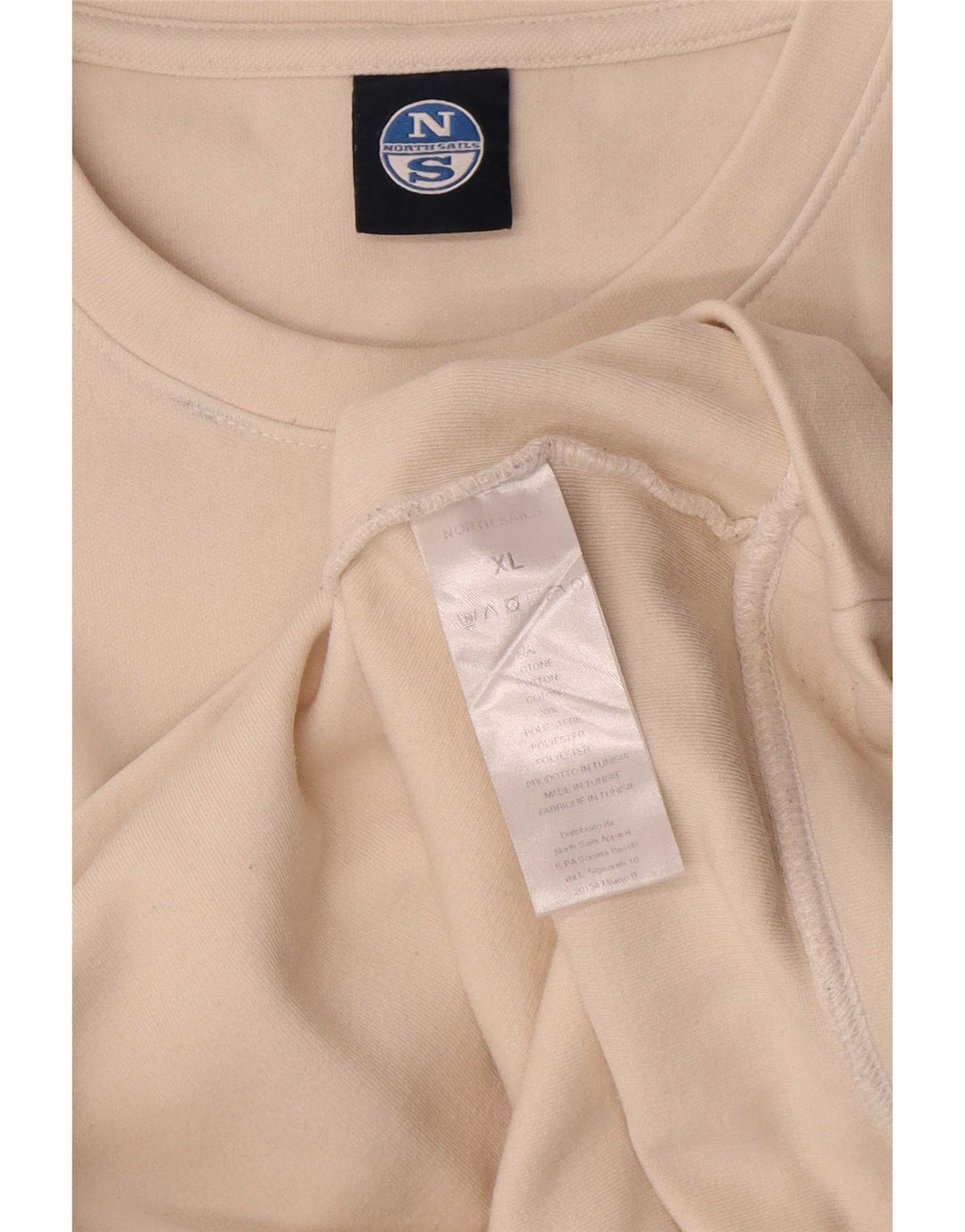 North Sails Herren-Sweatshirt mit Grafik, XL, cremefarbene Baumwolle