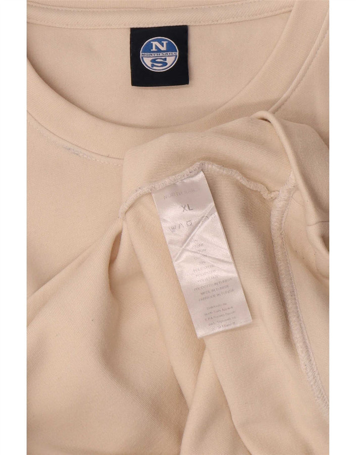 North Sails Herren-Sweatshirt mit Grafik, XL, cremefarbene Baumwolle