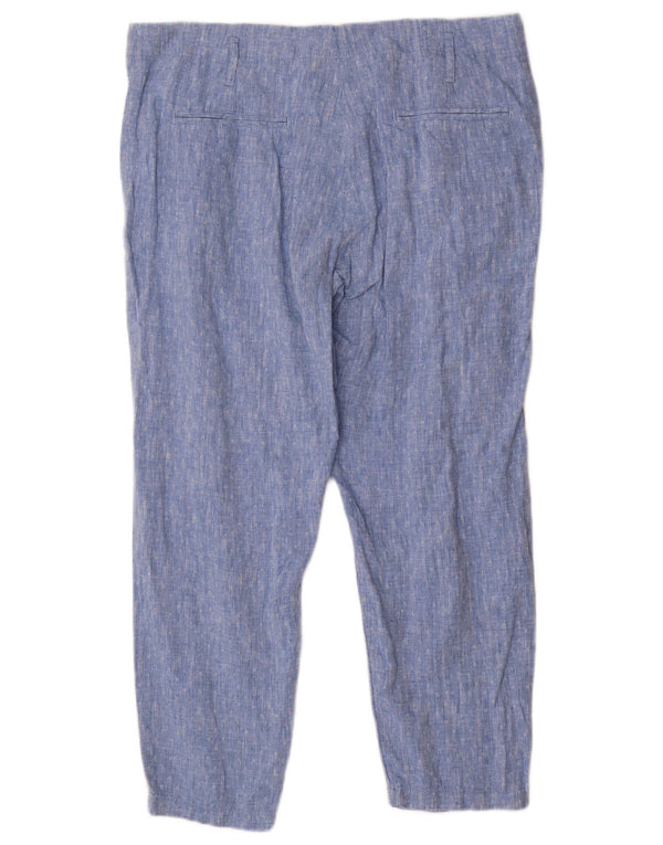 Marks & Spencer Damen-Hose, kurz geschnitten, UK 16, Größe L, W36, L26, blau gepunktet