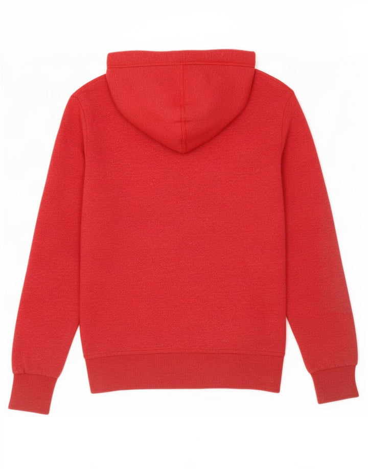 Superdry Herren-Kapuzenpullover mit Reißverschluss, mittelrote Baumwolle