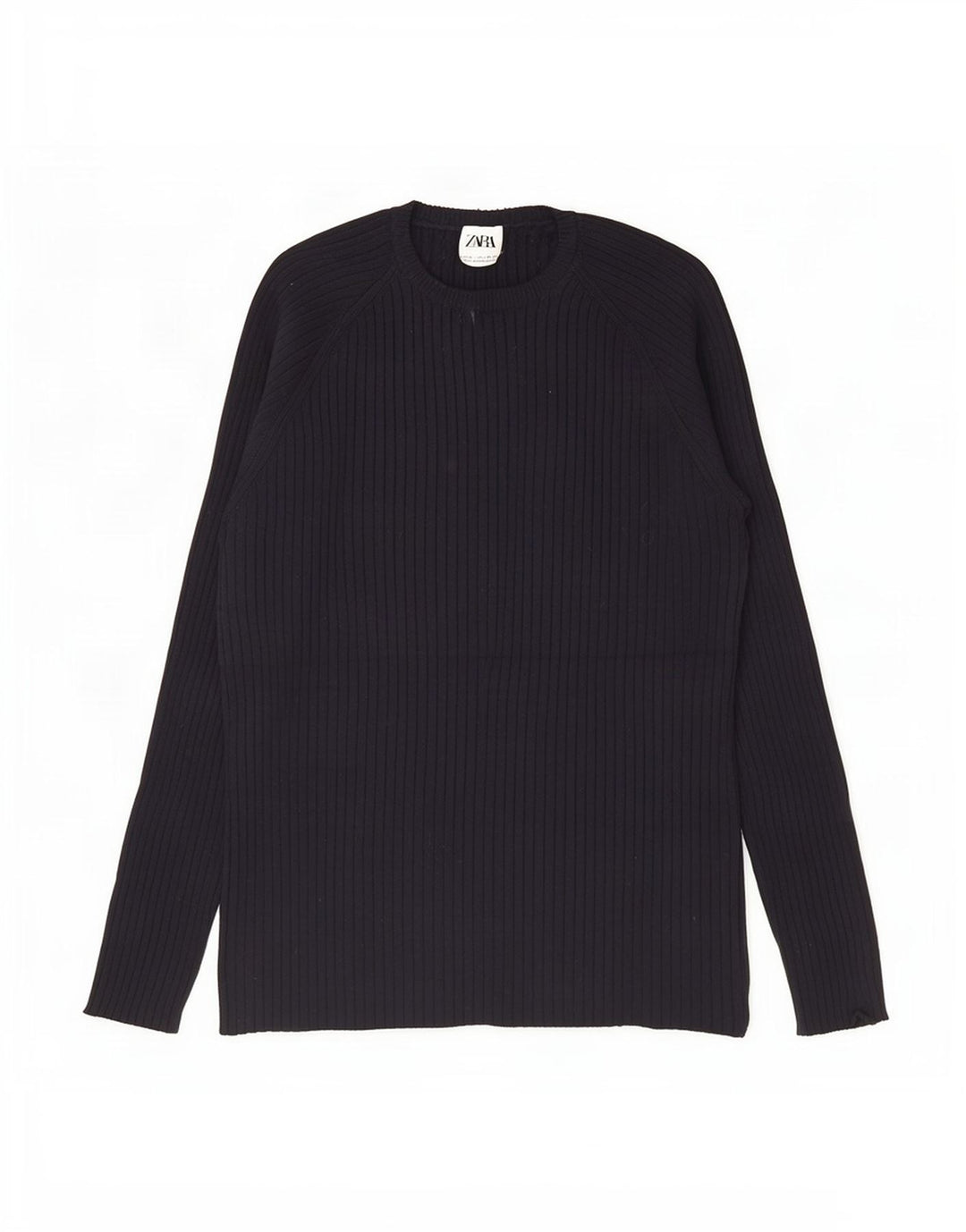 Zara Herren Top Langarm XL Schwarz Viskose