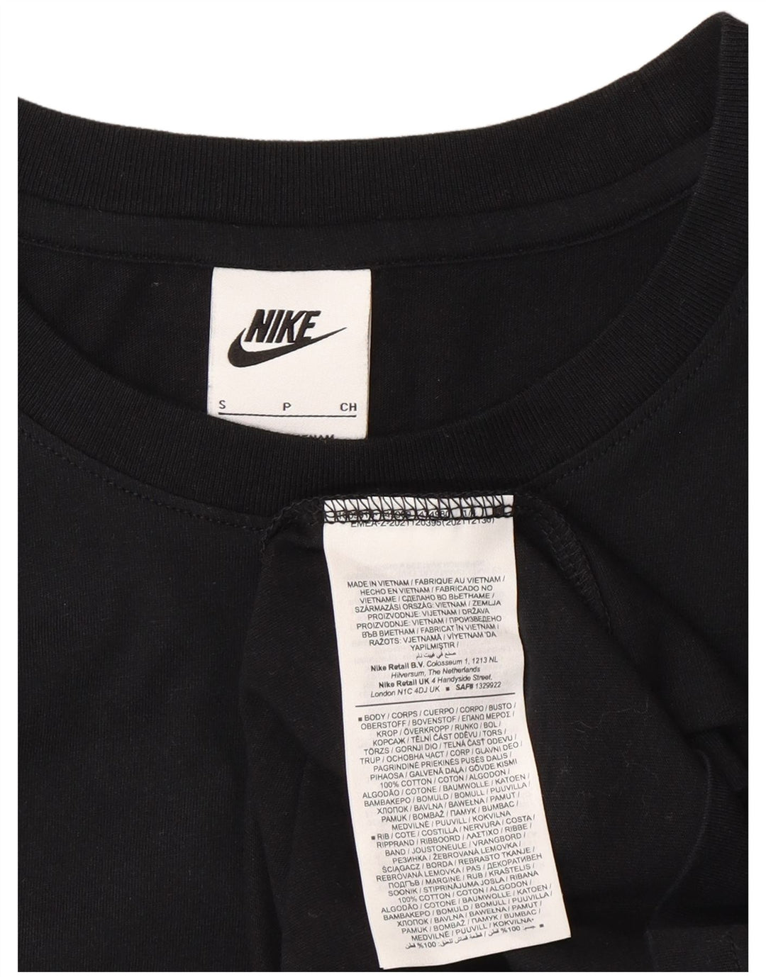 Nike Herren-T-Shirt mit Grafik, Größe S, schwarze Baumwolle