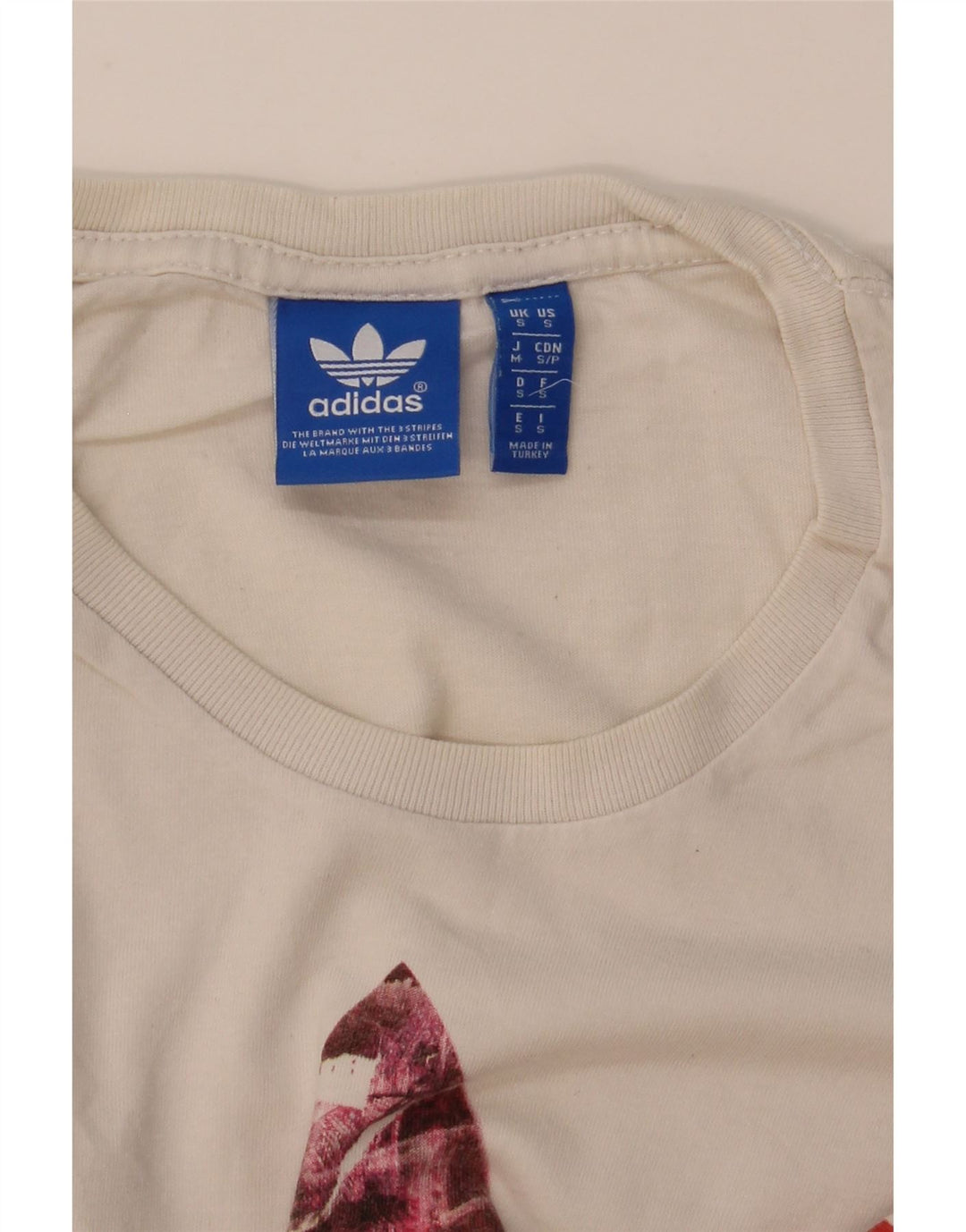 ADIDAS Herren Grafik T-Shirt Top Small Weiß