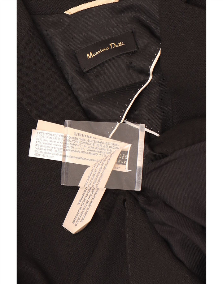 MASSIMO DUTTI Damen 1-Knopf-Blazerjacke EU 34 XS Schwarze Wolle