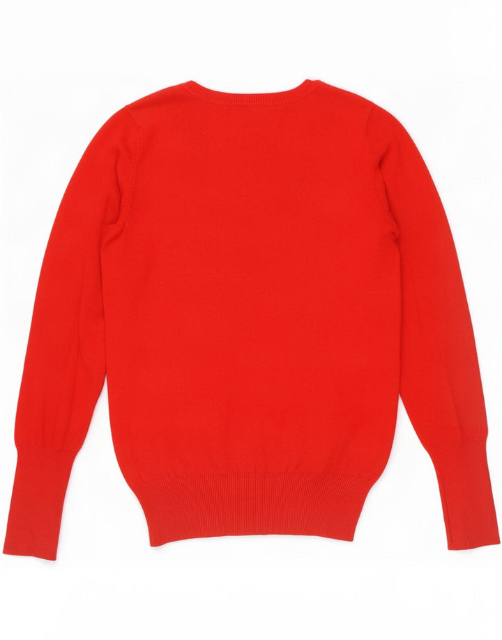 Zara Damen-Pullover mit V-Ausschnitt, Gr. 12, mittelrot