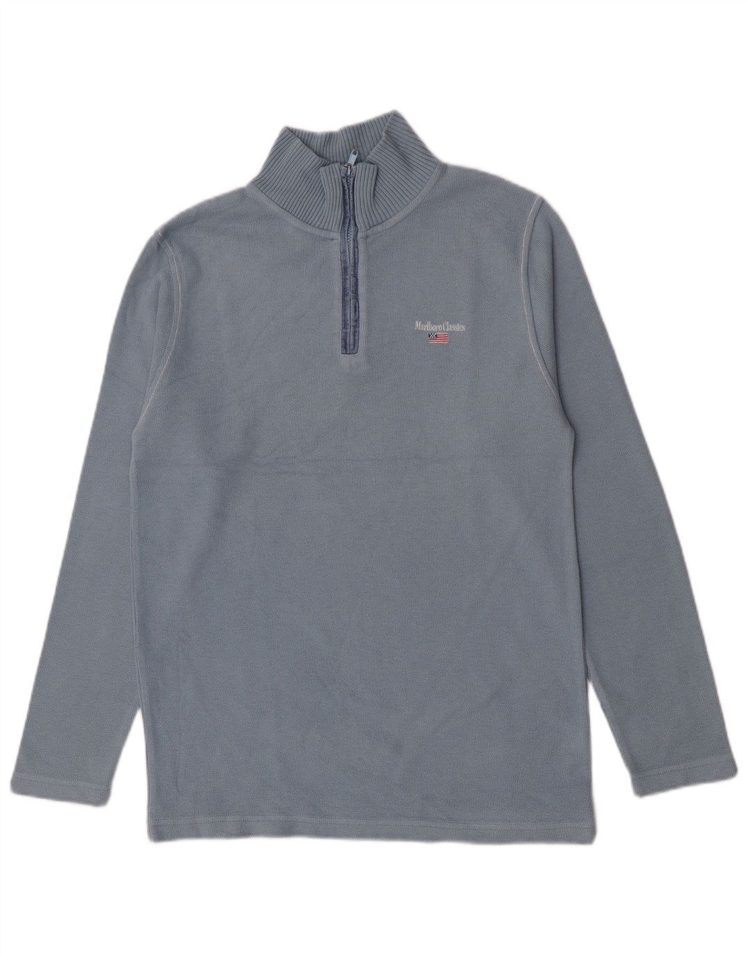 Marlboro Classics Jungen-Pullover mit Reißverschluss am Hals, 15–16 Jahre, Größe L, Blau