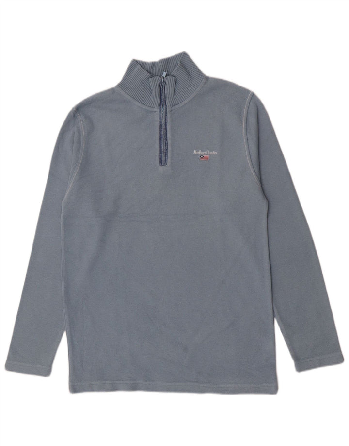 Marlboro Classics Jungen-Pullover mit Reißverschluss am Hals, 15–16 Jahre, Größe L, Blau