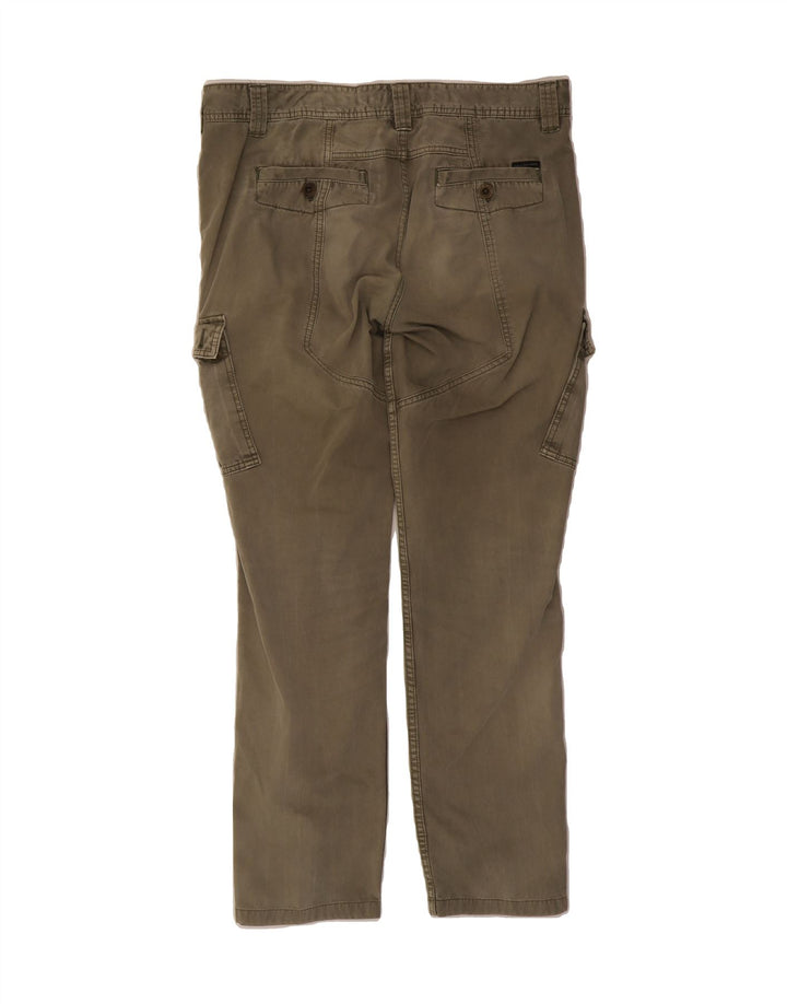 CALVIN KLEIN Womens Regular Slim Cargo Trousers W33 L31 Khaki Cotton Vintage Calvin Klein and Second-Hand Calvin Klein from Messina Hembry 