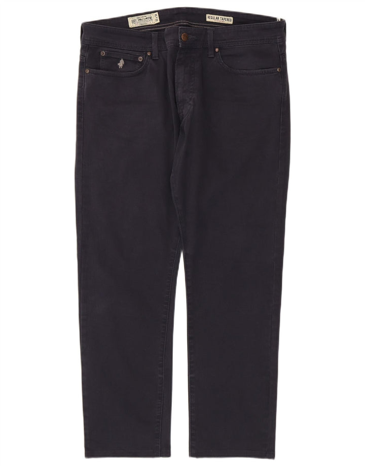 Marlboro Classics Herren Regular Tapered Jeans W33 L28 Marineblaue Baumwolle