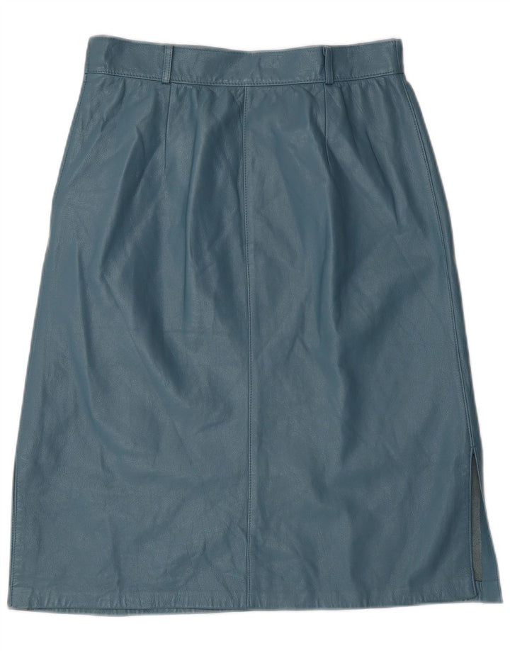 Vintage Damen Lederrock W28 Mittelblau