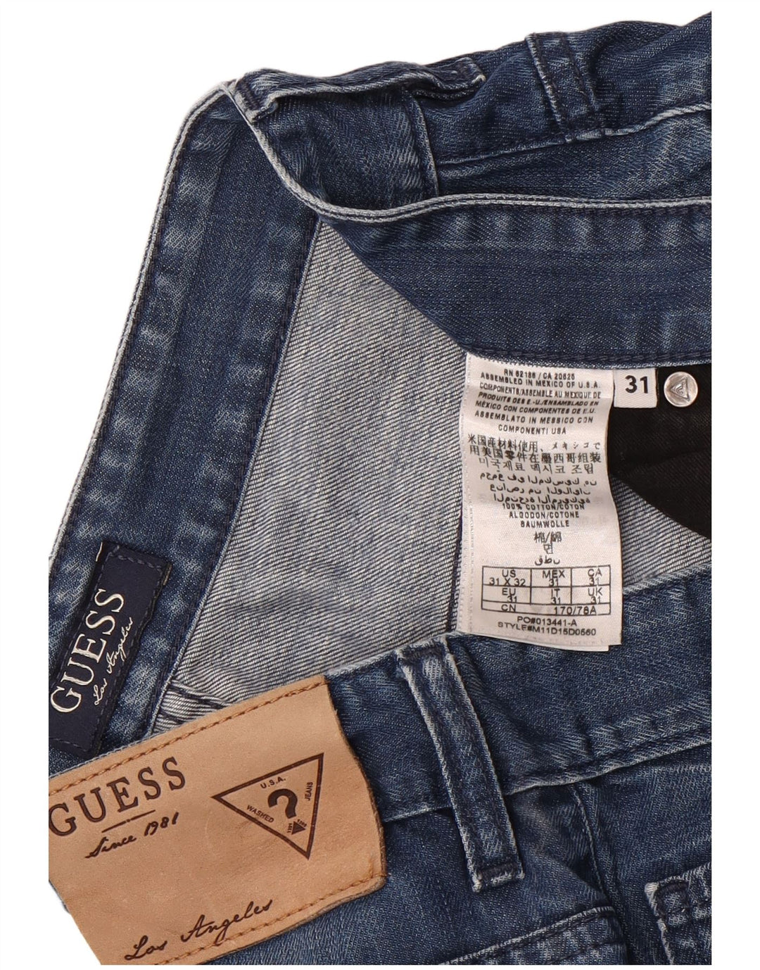 Guess Herren Jeansshorts W31 mittelblaue Baumwolle