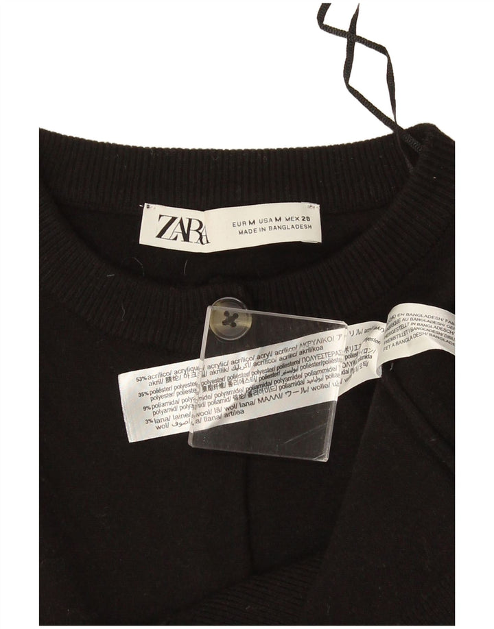 Zara Damen Bolero-Pullover UK 14 Mittelschwarzes Acryl