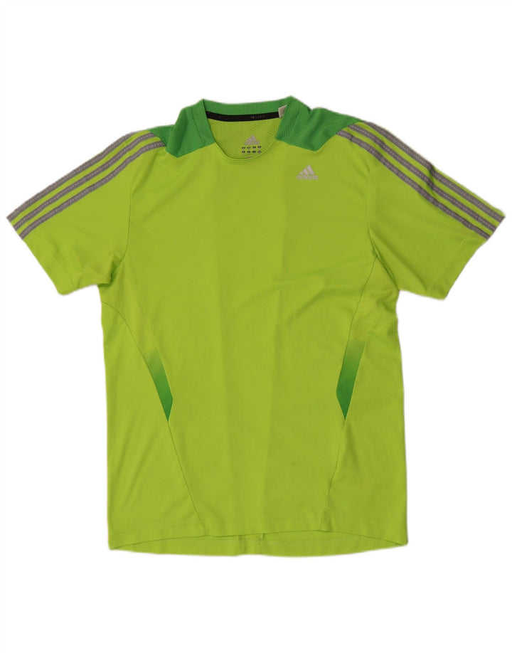 Adidas Herren Climacool T-Shirt Top Mittelgrünes Colourblock-Polyester