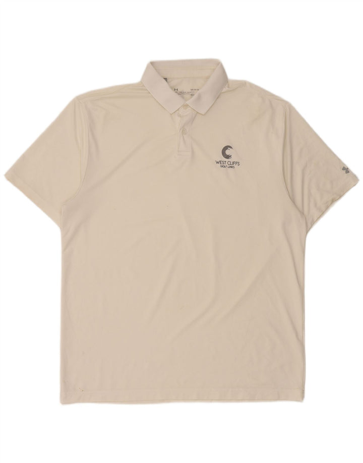 Under Armour Herren Heat Gear Poloshirt, Größe L, Weiß