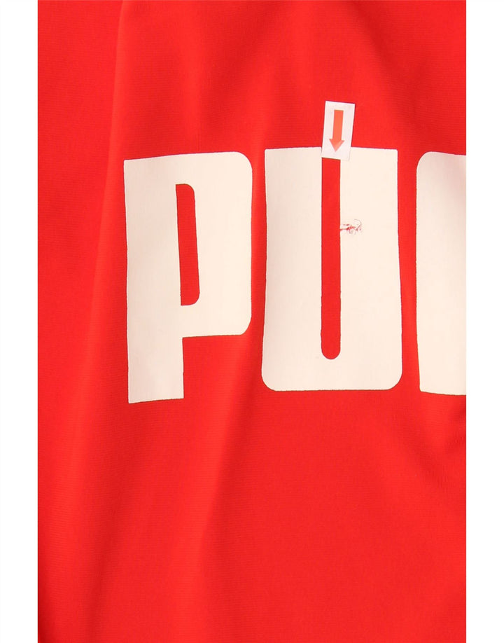 Puma Jungen Grafik-Trainingsanzug-Top-Jacke, 15–16 Jahre, rotes Farbblockdesign