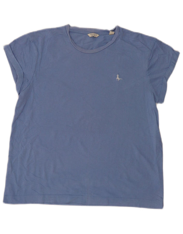 Jack Wills Damen T-Shirt Top UK 8 Small Blau Baumwolle