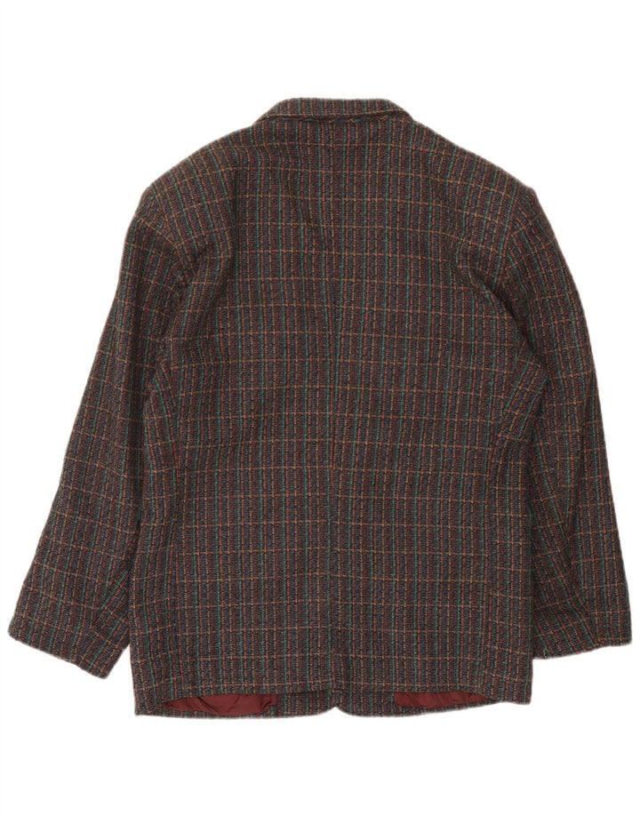 Carrera Herren 1-Knopf-Blazerjacke UK 38 Mittelgrau karierte Viskose