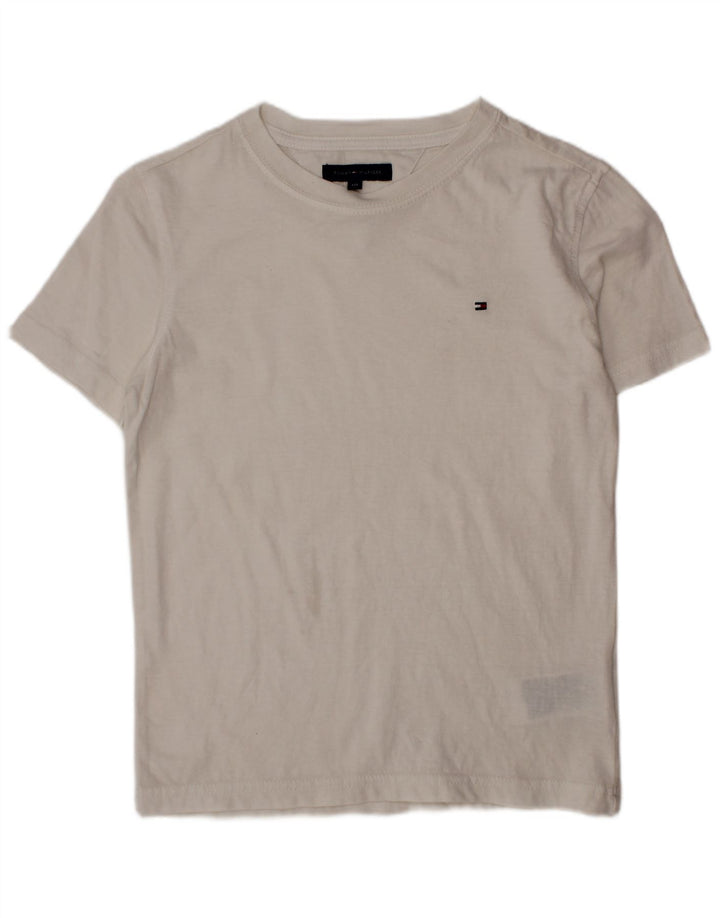 TOMMY HILFIGER T-Shirt-Oberteil für Jungen, 7–8 Jahre, weiße Baumwolle
