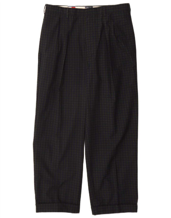 Tommy Hilfiger Mens Pegged Casual Hose W33 L30 Marineblau karierte Baumwolle