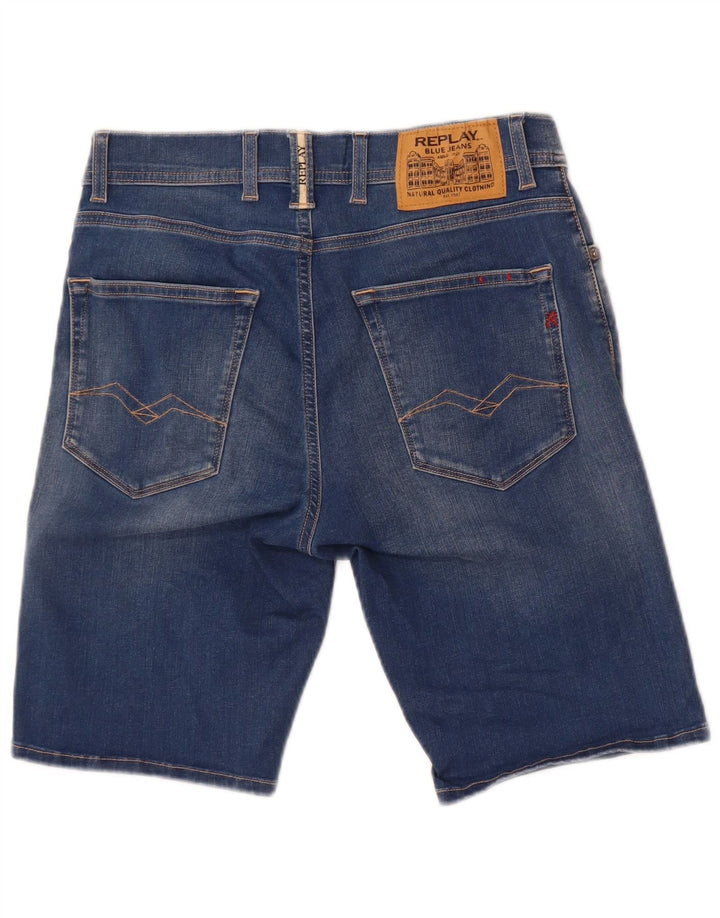 Replay Herren-Jeansshorts, W28, Größe S, Blau, Baumwolle